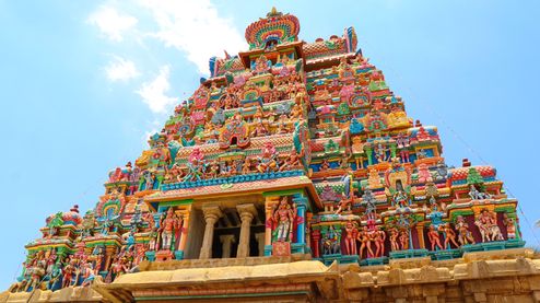 Der Srirangam Tempel in Tamil Nadu, einer der berühmtesten Tempel von Vishnu.