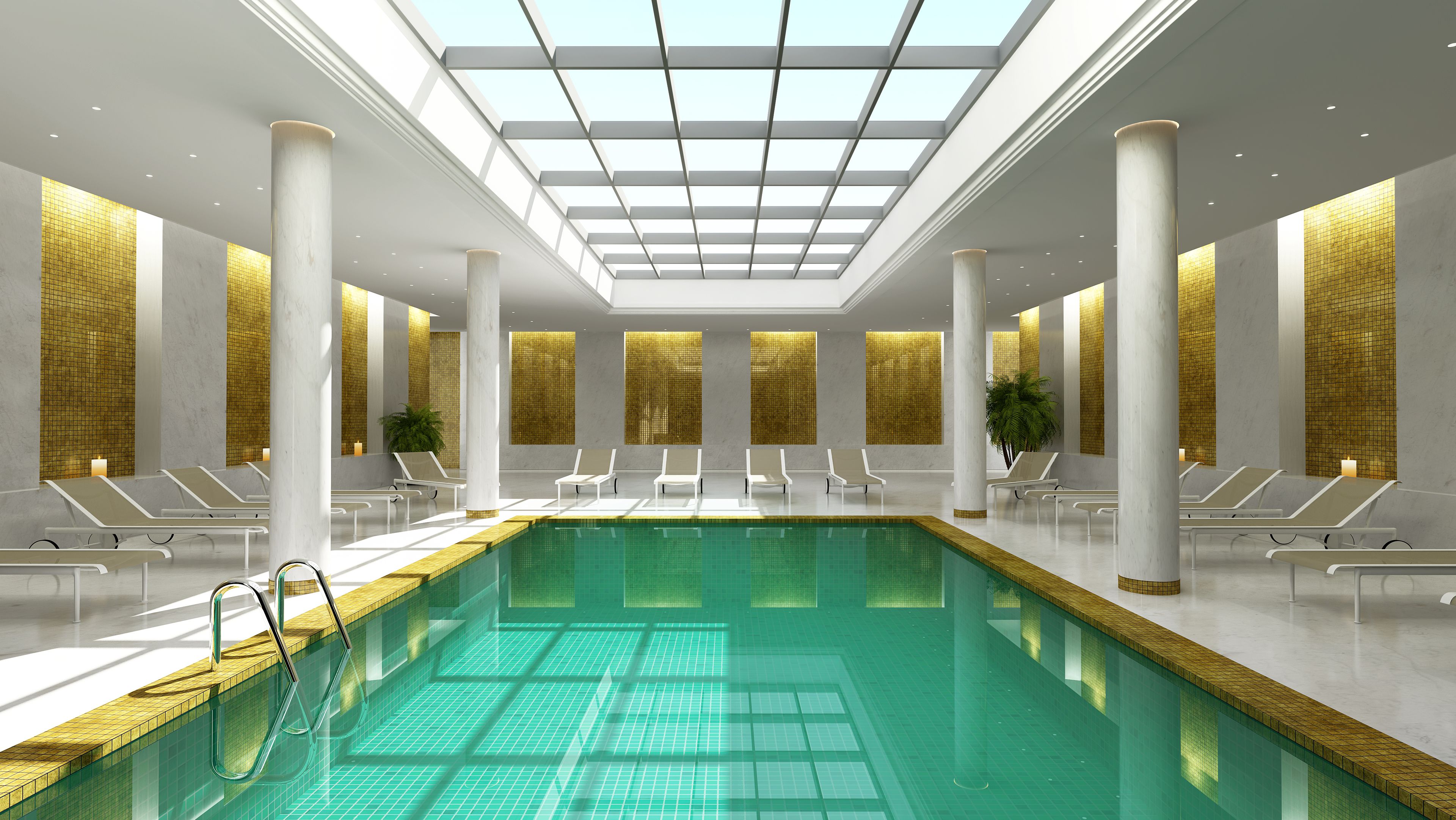 Swimming pool in spa hotel