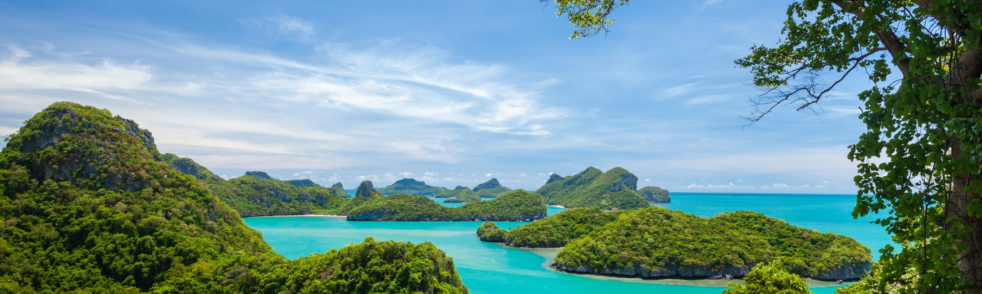 Blick von oben auf die schöne Insel Koh Samui