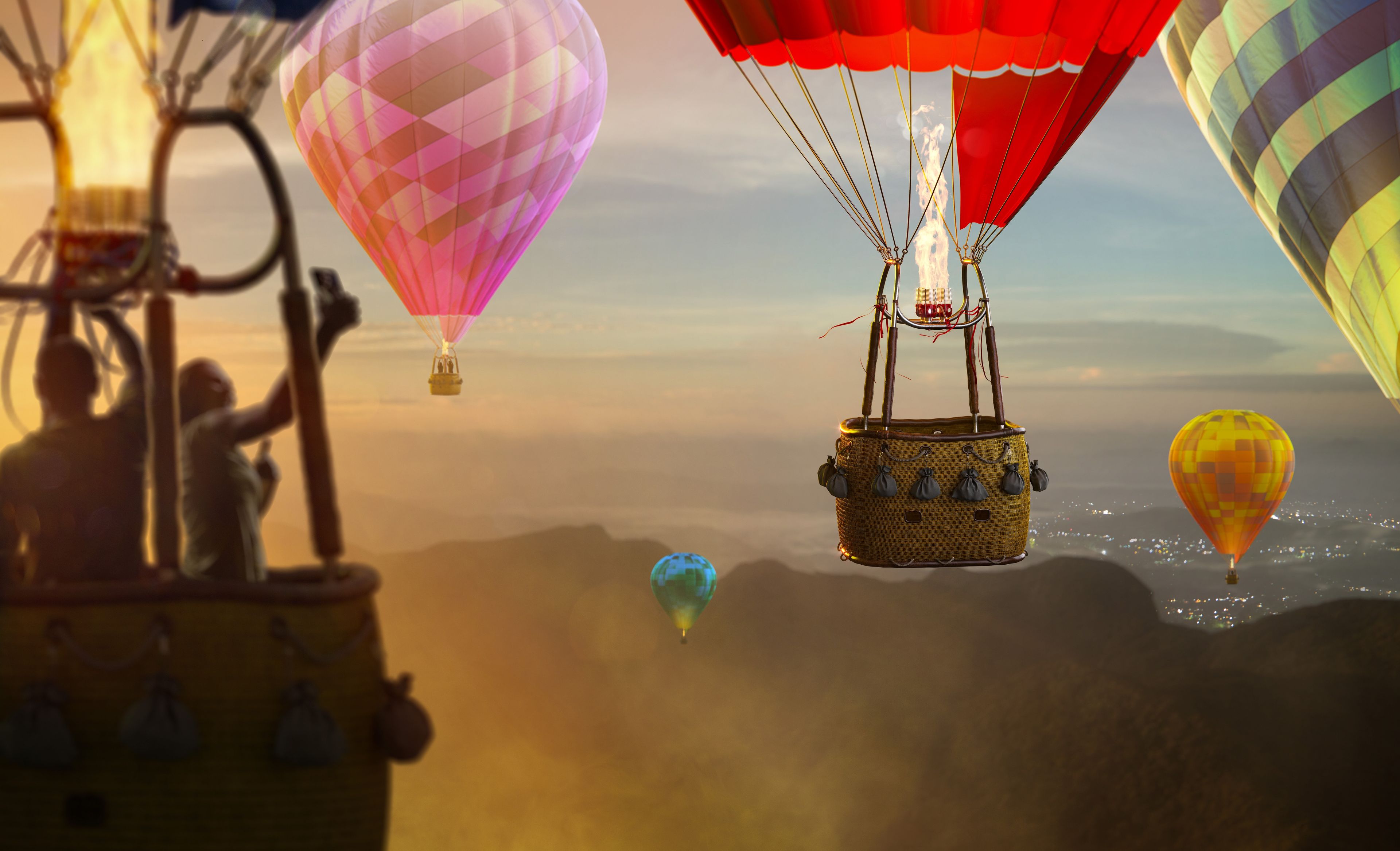 Fahrt im Heißluftballon
