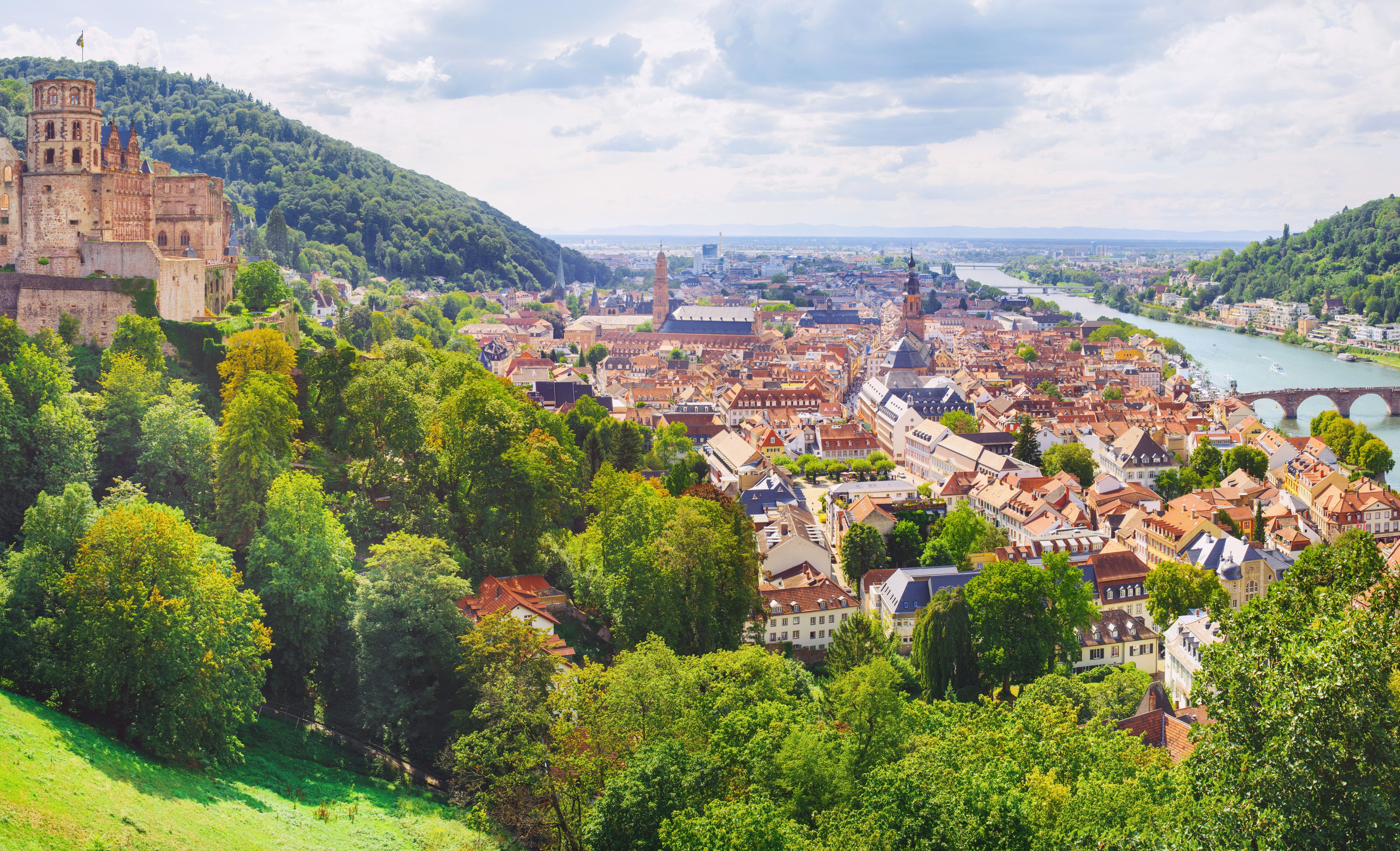 Blick auf das Schloss, die Stadt und Umgebung