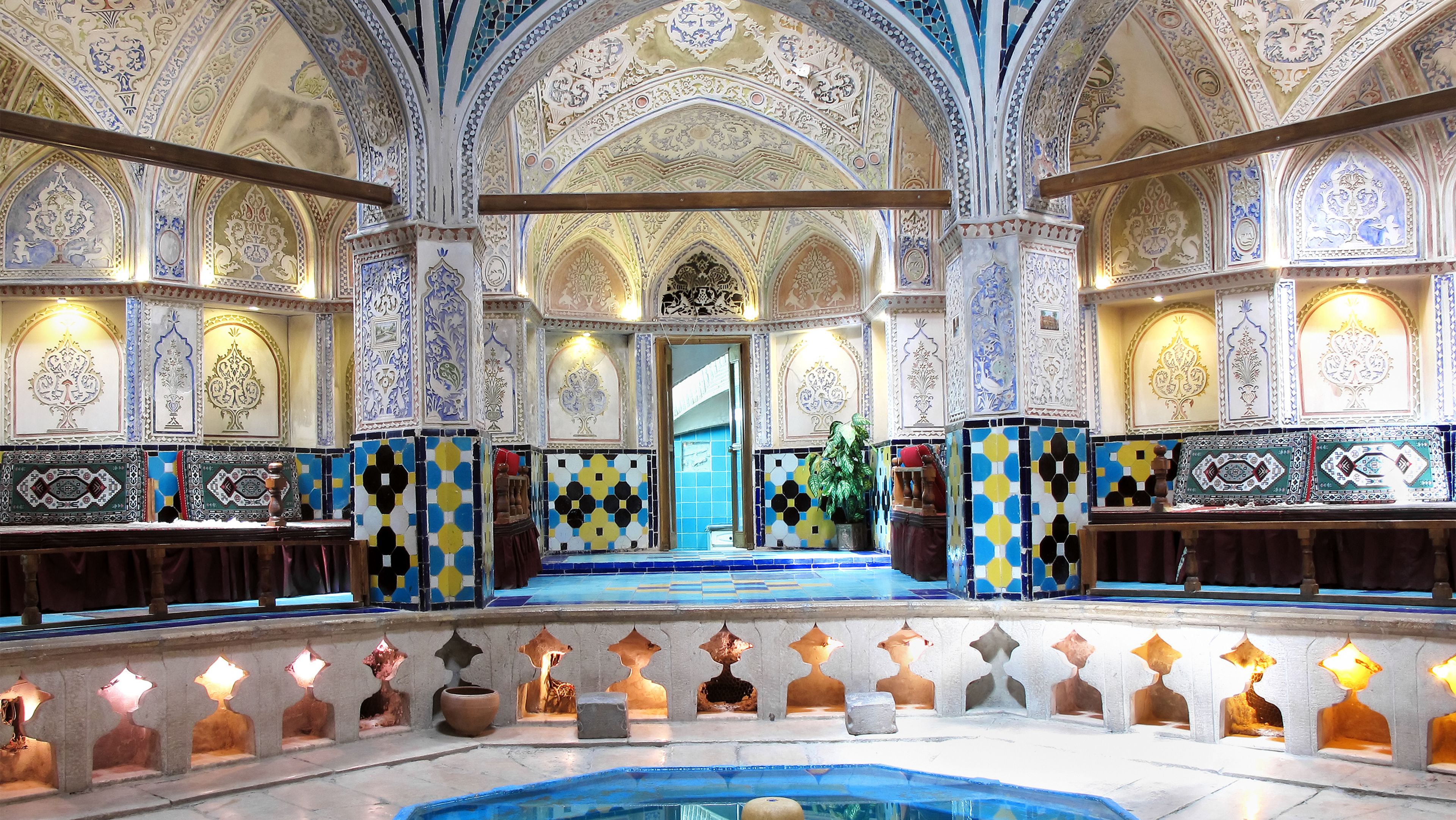 Beautiful mosaic spa area