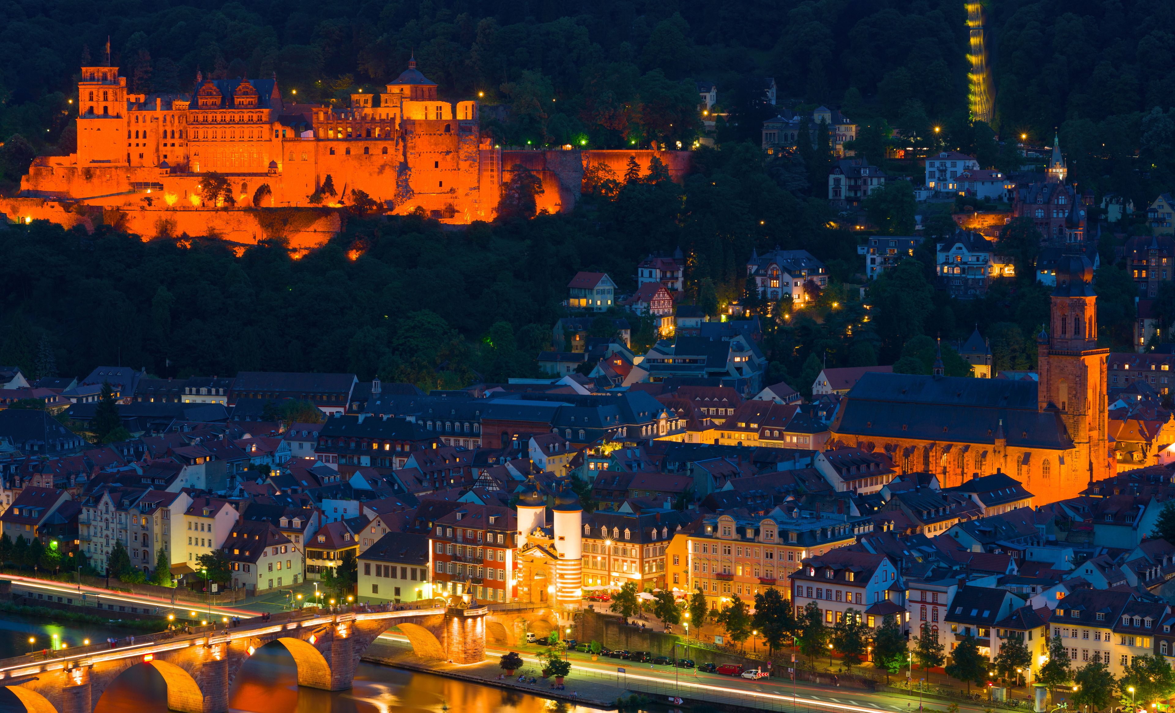 Heidelbergs Lichter bei Nacht